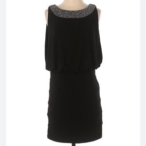 Cachet Black Embellished Beaded Cocktail Dress